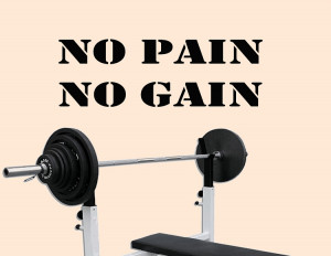 No Pain No Gain Exercise Vinyl Wall Quote Workout