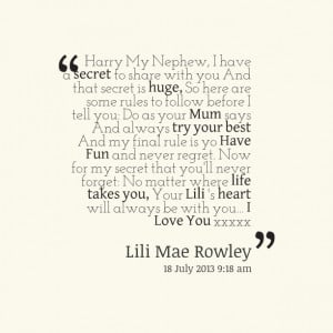 Quotes Picture: harry my nephew, i have a secret to share with you and ...