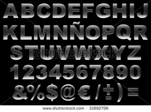 stock photo alphabet d letters made of highly detailed brushed steel ...