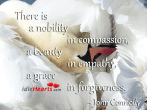 ... nobility in compassion, a beauty in empathy, a grace in forgiveness