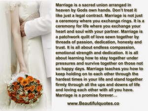 Marriage Is An Eternal Promise….