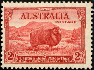 Description Macarthur stamp sheep 1934.jpg