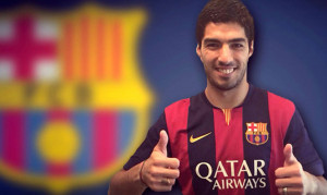 Luis Suarez in FC Barcelona shirt 2014-2015 wallpaper