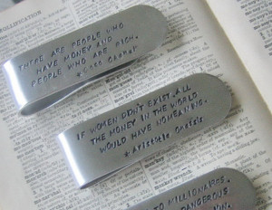 Famous Quote Aluminum Hand Stamped Money Clip, $16Perfect for the guy ...