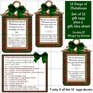... Holidays :: Christmas/Winter :: 12 Days of Christmas Gift Tags Set