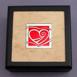 Big Red Heart Decorative Keepsake Box - Add Engraving