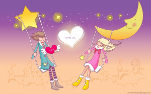Cute Cartoon Couple Love Hd wallpapers for Valentines day