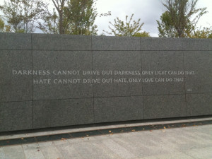 Darkness can not drive out darkness, only light can do that.