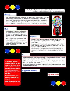 bubble gum day activity guide this will go great with my tpt bubble ...