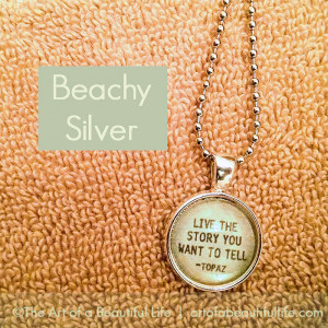 Beachy Silver Necklace with Inspirational Quote - Be inspired! by ...