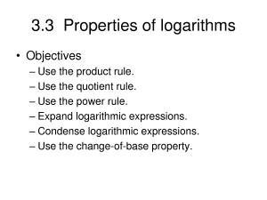 Properties Logarithms Rules