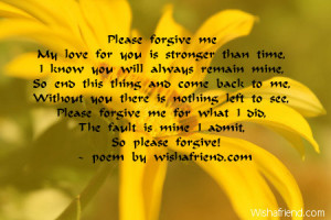 Please forgive me My love