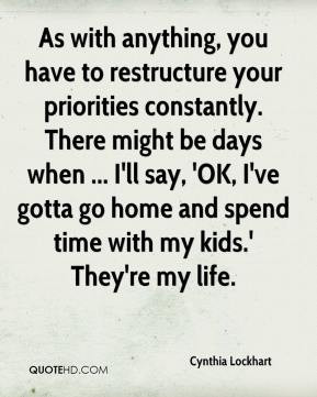As with anything, you have to restructure your priorities constantly ...
