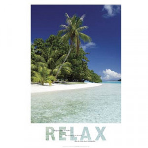 Relax (Beach, Quote) Art Poster Print - 24x36