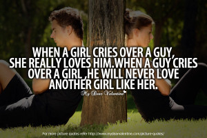 Deep Love Quotes - When a girl cries over a guy