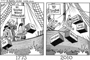 Boston Tea Party Political Cartoon