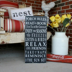 Porch Rules sign from Barn Owl Primitives #frontporch by kerry