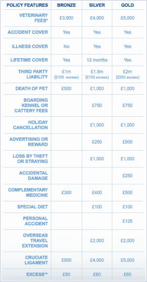 Per condition per year, except on Silver policies, where this is per ...