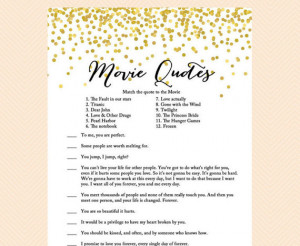 Movie quote game, famous quotes, bridal shower movie love quote game ...