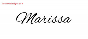 Marissa Cursive Name Tattoo Designs Free Lettering