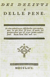 Frontpage of the original Italian edition Dei delitti e delle pene .