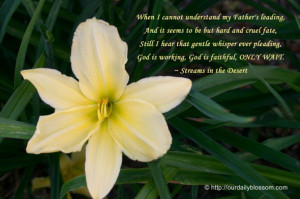 When I cannot understand my Father's leading, And it seems to be but ...