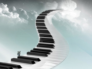 3D Piano Stairs - Wallpaper Pin it