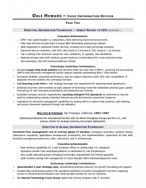 CIO Sample Resume by Executive Resume Writer
