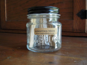 ADOPTED MOM Daily Inspiration Quote Jar with 168 Quotes on Card Stock