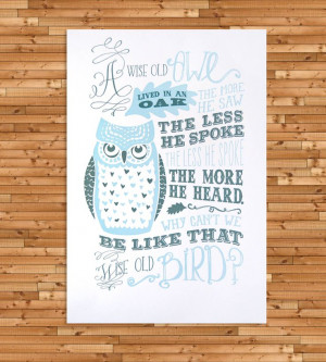 The Wise Old Owl Canvas Print Made Quotes And Sayings