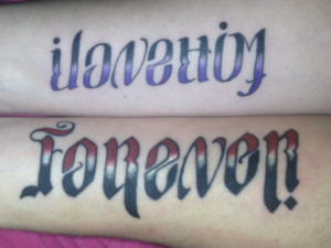 His And Hers Tattoo Quotes His And Her Tattoos Ambigram
