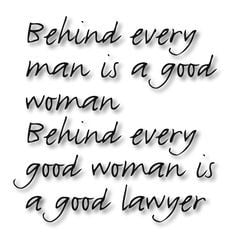Or she is the lawyer! More