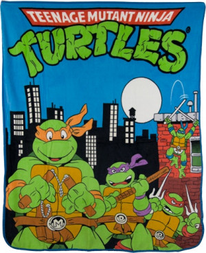This TMNT Fleece Blanket is soo soft for the chilly days in the office ...