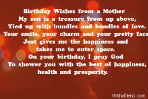 Happy Birthday Son Quotes From Mom Birthday wishes from a mother