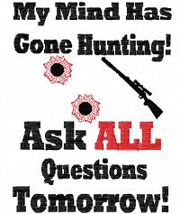 embroidery design T-shirt Sayings 5 Hunting 5x7