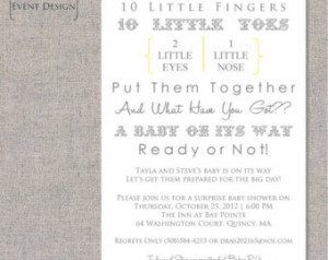 10 Little Fingers, 10 Little Toes B aby Shower Invitation- PRINTABLE ...