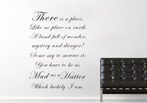 Mad Hatter Wall Decal Quote