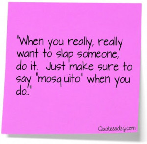 funny, haha, mosquito, quotes, slap