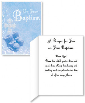 Blue Baby Boy Baptism Card