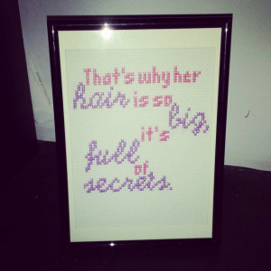 Mean Girls! Damian quote cross stitched: 