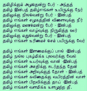 Bharathidasan's words about Tamil Language