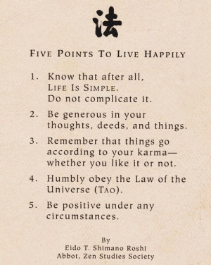Five Points To Live Happily: Quote About Five Points To Live Happily ...