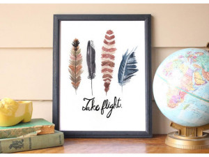 ... Take Flight, 8x10, Quote Print, Wall Art Print, Take Flight, Nursery