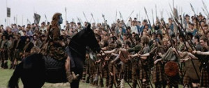 ... troops, William Wallace rallies his fellow Scots to face their fears