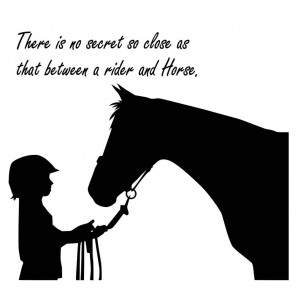 ... there is no secret so close as that between a rider and horse quote