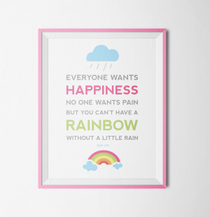 ... Printable Wall Art / Printable Wall Art – Rain and Rainbows Quote