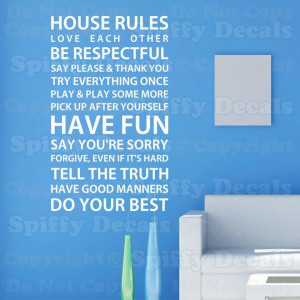 Respect Have Fun Sorry Manners Quote Vinyl Wall Decal Sticker