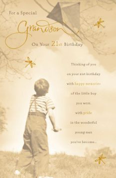 Age 21 Grandson Birthday Card