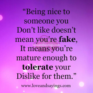 Being nice to someone You