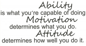 is what you’re capable of doing. Motivation determines what you do ...